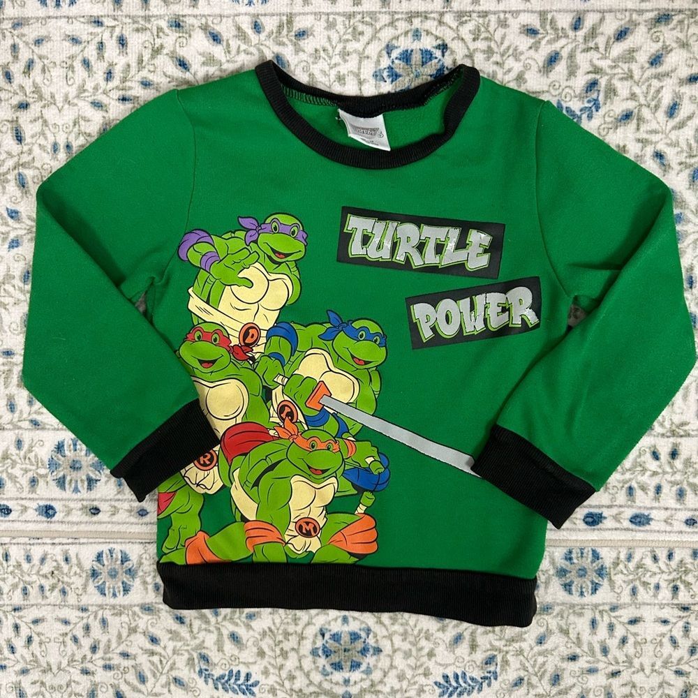 Boys Teenage Mutant Ninja Turtles TMNT Green Pullover Crewneck 5/6